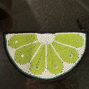 Green Lime Beaded Clutch